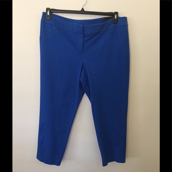 Alfani Comfort Waist Ankle Pants Stormy Sea Blue Multiple Sizes - Picture 3 of 11